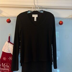 Joseph Ribkoff Black Long Sleeve V-Neck Top